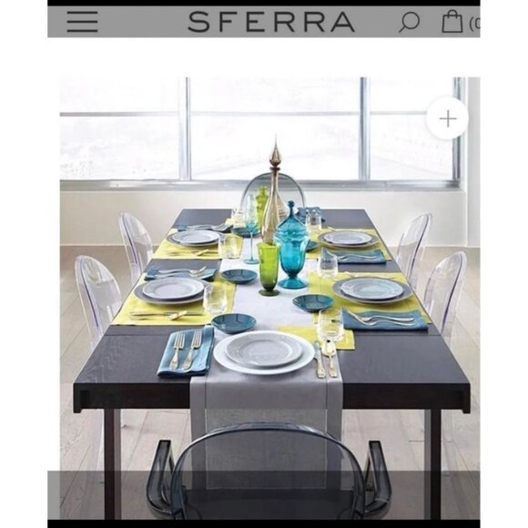 REDUCED Sferra Table Runner Navy Blue NWT 56" x 15" - Picture 2 of 2
